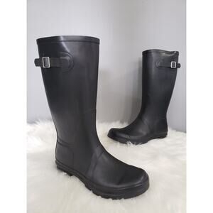 NEW SIZE 10 Nomad Womens Black‎ Rainboots Solid Rubber
